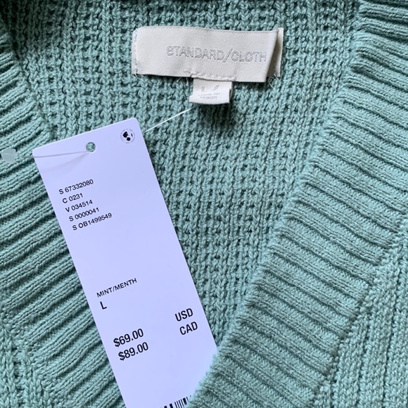 Urban Outfitters Standard Cloth Franc Fitted Sweater Vest-Mint Green-Large - Picture 3 of 3
